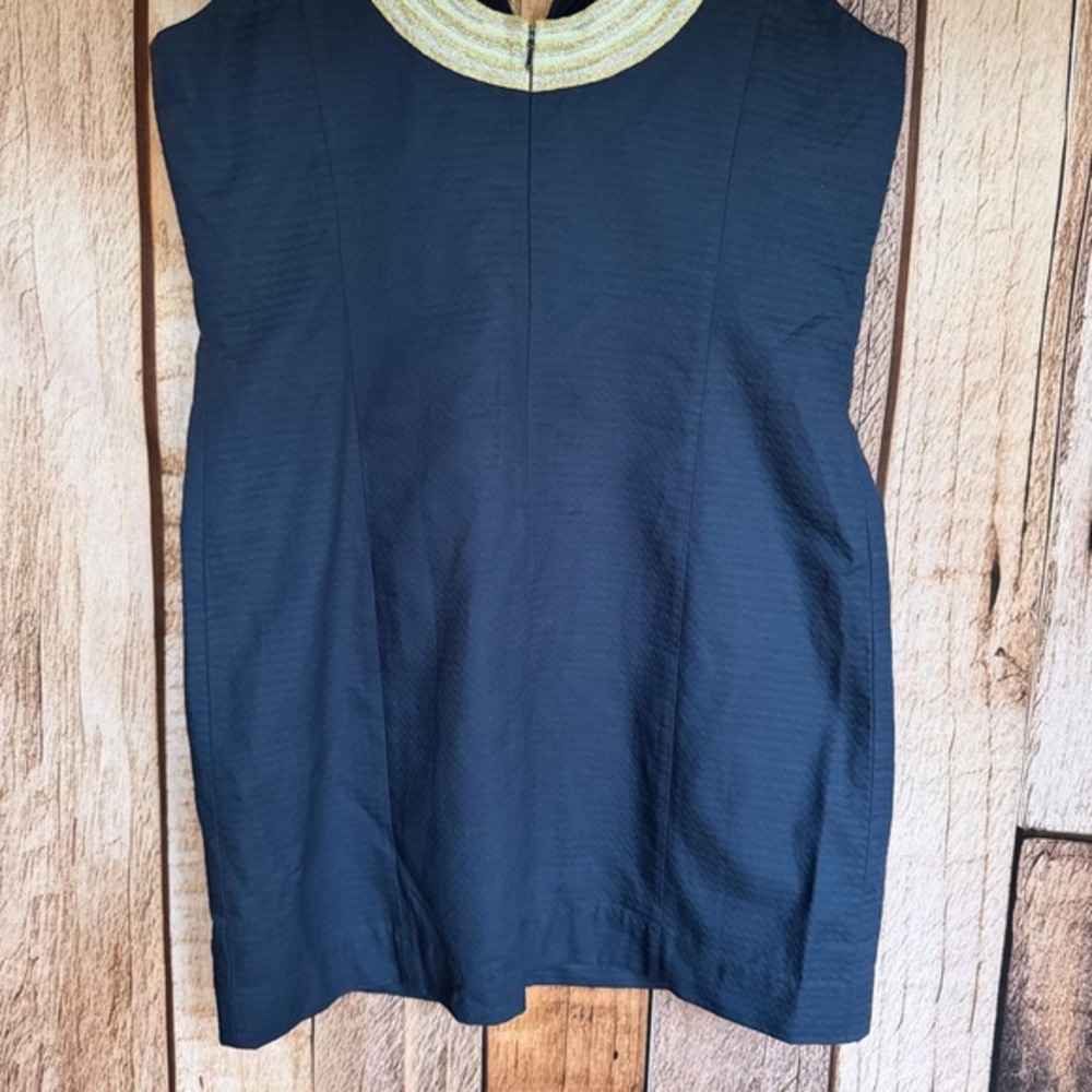 Lilly Pulitzer Valli Shift Dress Navy Gold Vacation Coastal Preppy Size 14 NWT - Picture 6 of 8